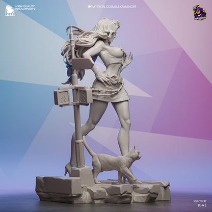 Black Cat Statue 3D-Printed Kit