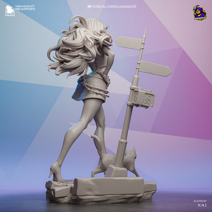 Black Cat Statue 3D-Printed Kit