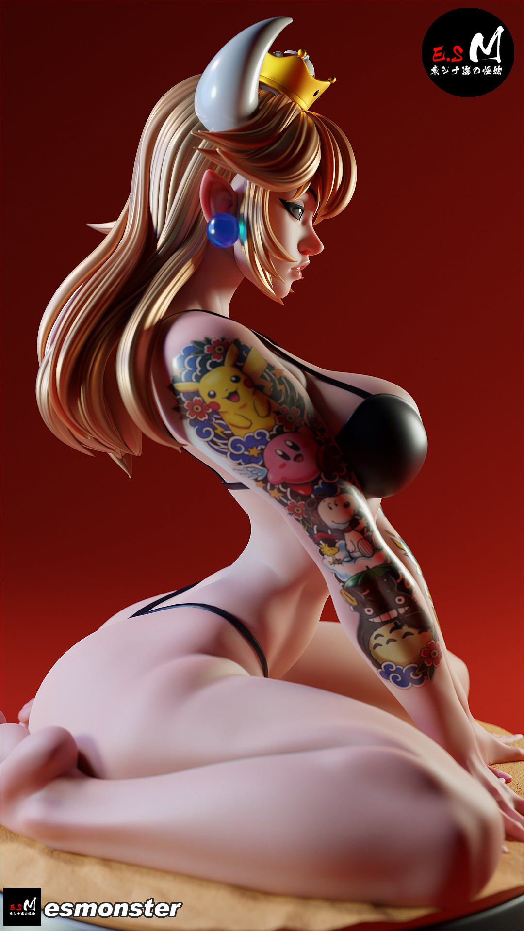 Bowsette (Sun Kissed) Statue 3D-Printed Kit