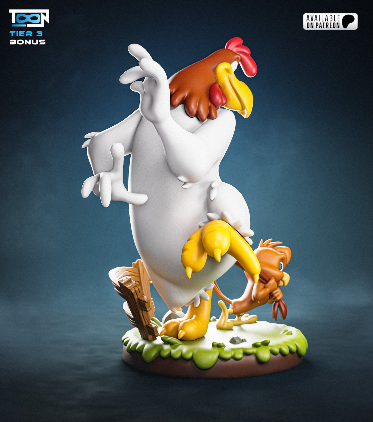 Foghorn And Chick Statue 3D-Printed Kit