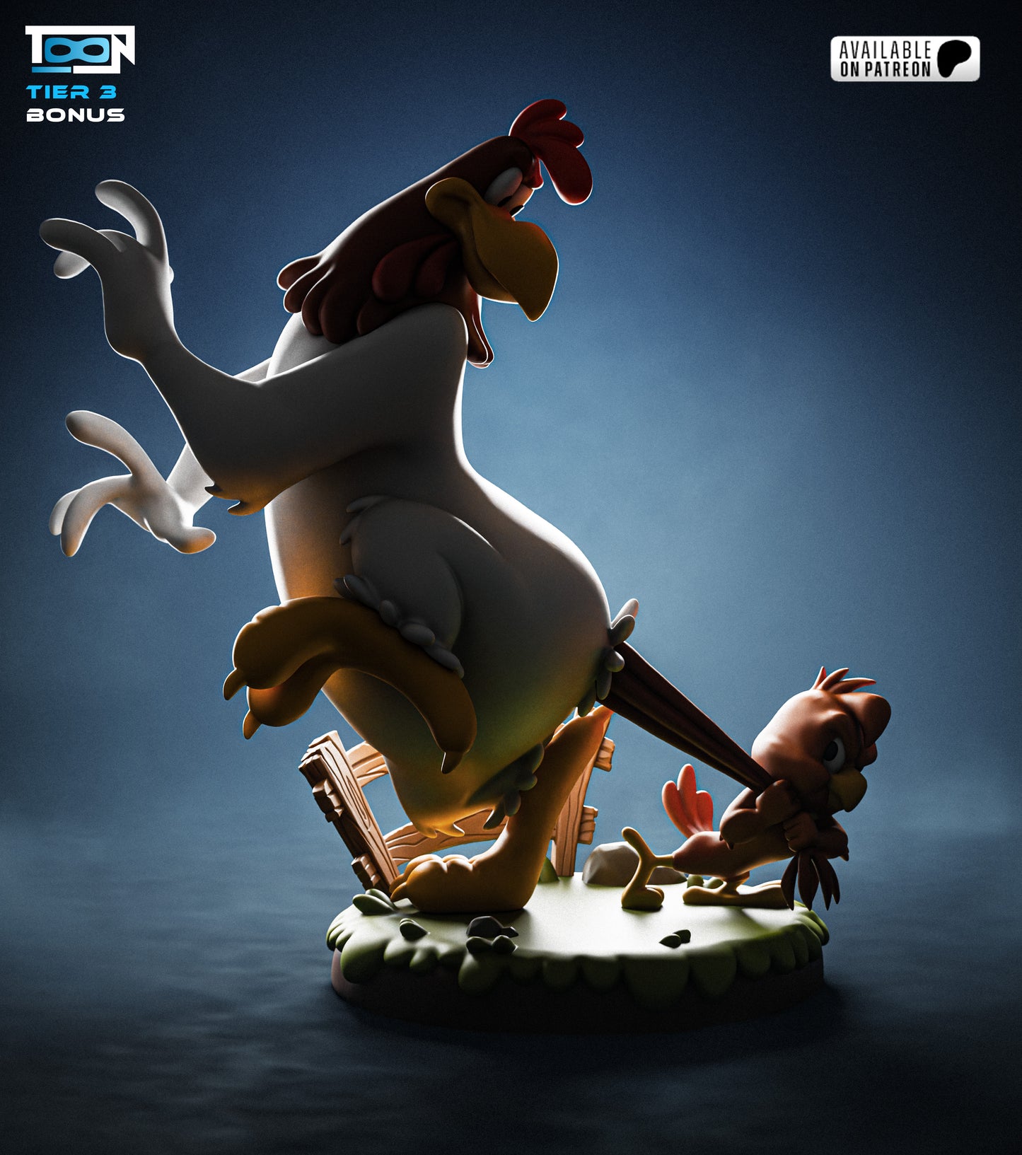 Foghorn And Chick Statue 3D-Printed Kit