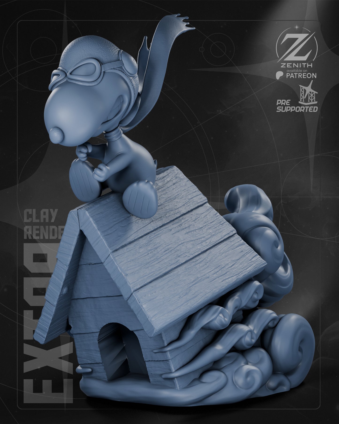 Snoopy Statue 3D-Printed Kit
