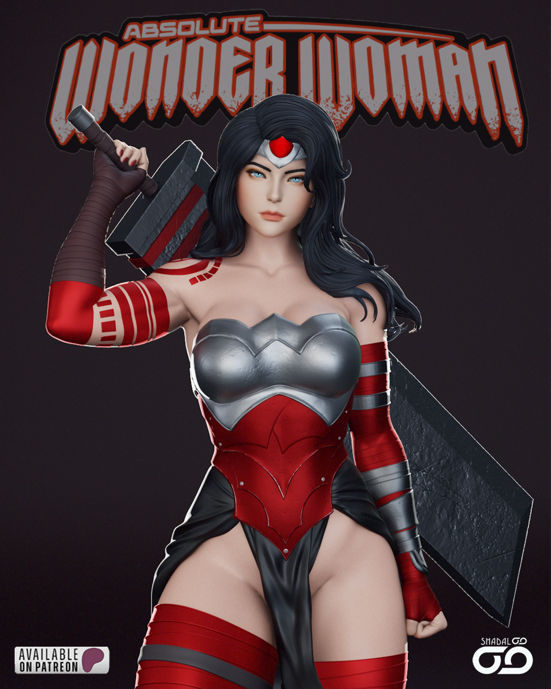 Absolute Wonder Woman Statue 3D-Printed Kit