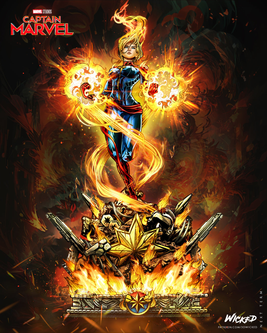 Captain Marvel Statue