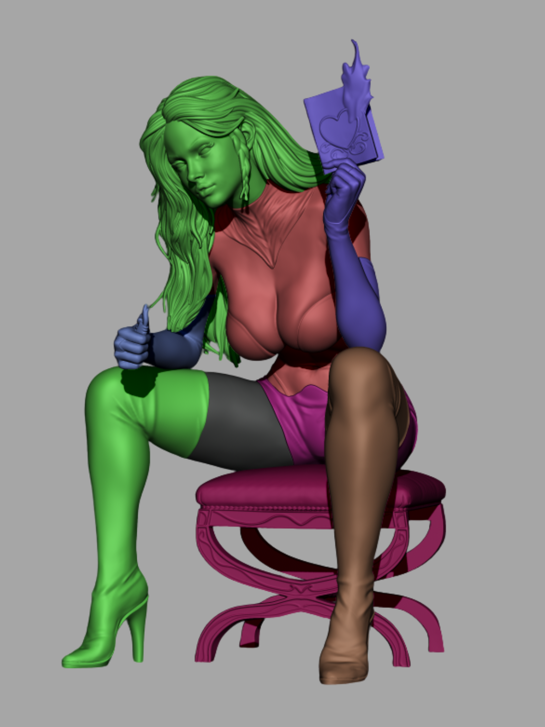Emma Frost Statue 3D-Printed Kit