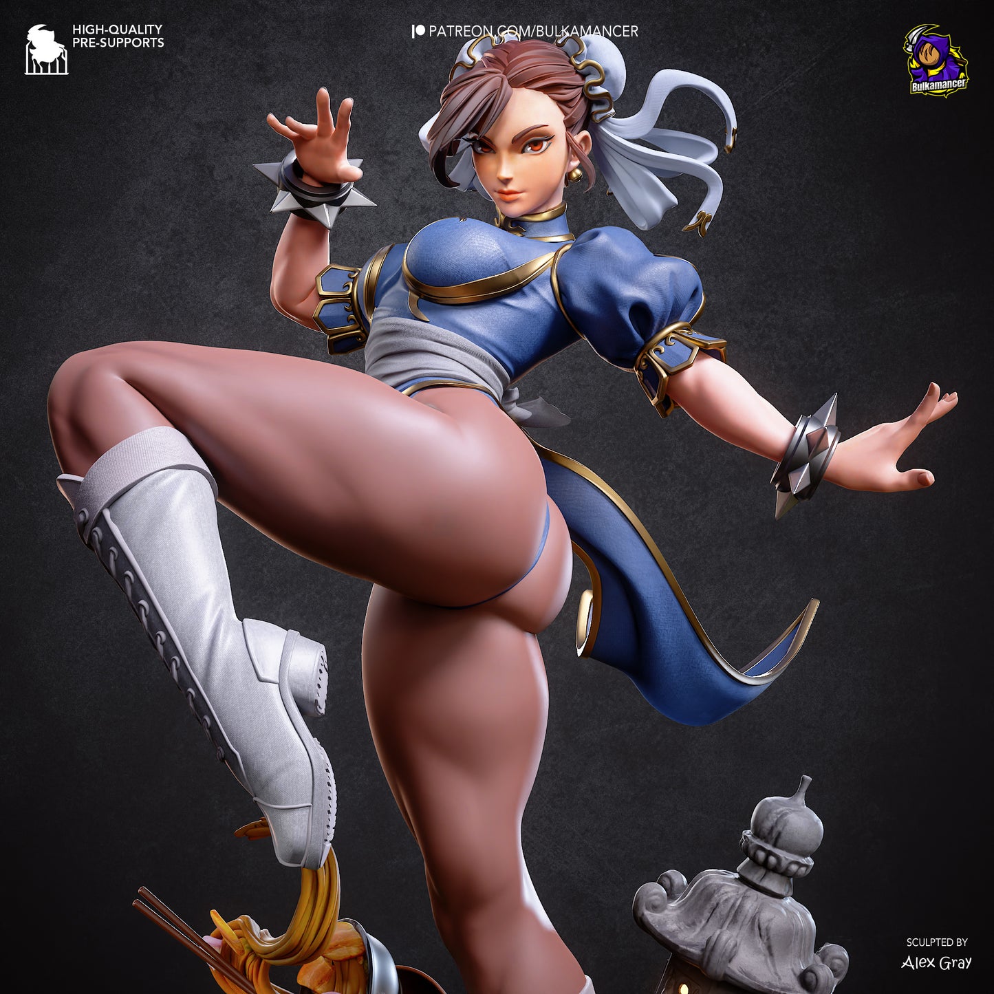 Chun-Li Statue 3D-Printed Kit