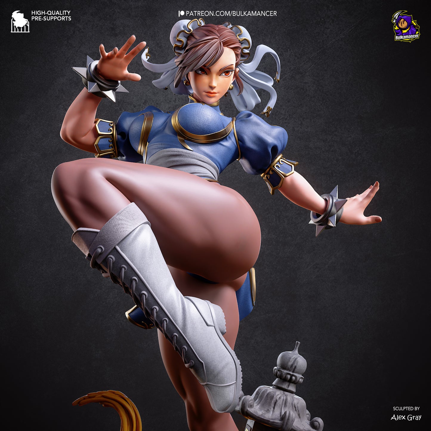Chun-Li Statue 3D-Printed Kit