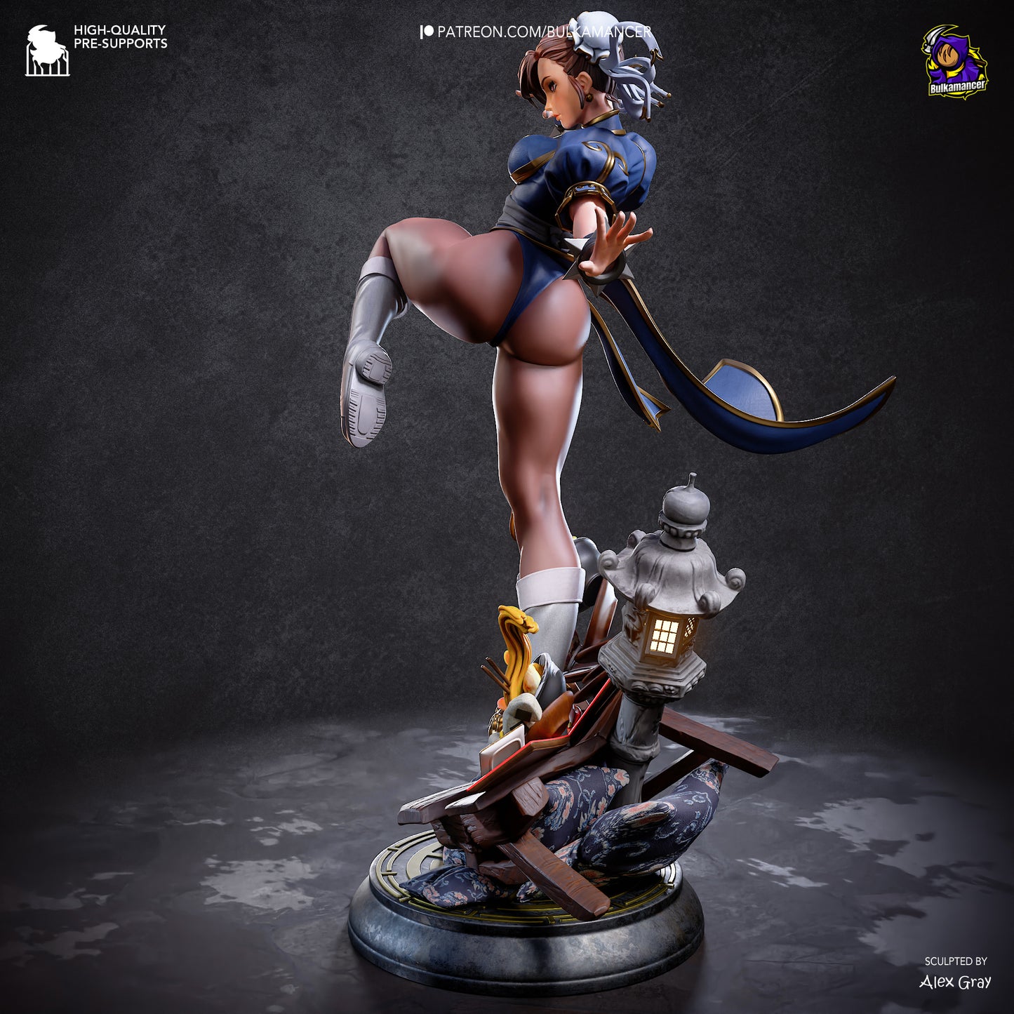 Chun-Li Statue 3D-Printed Kit