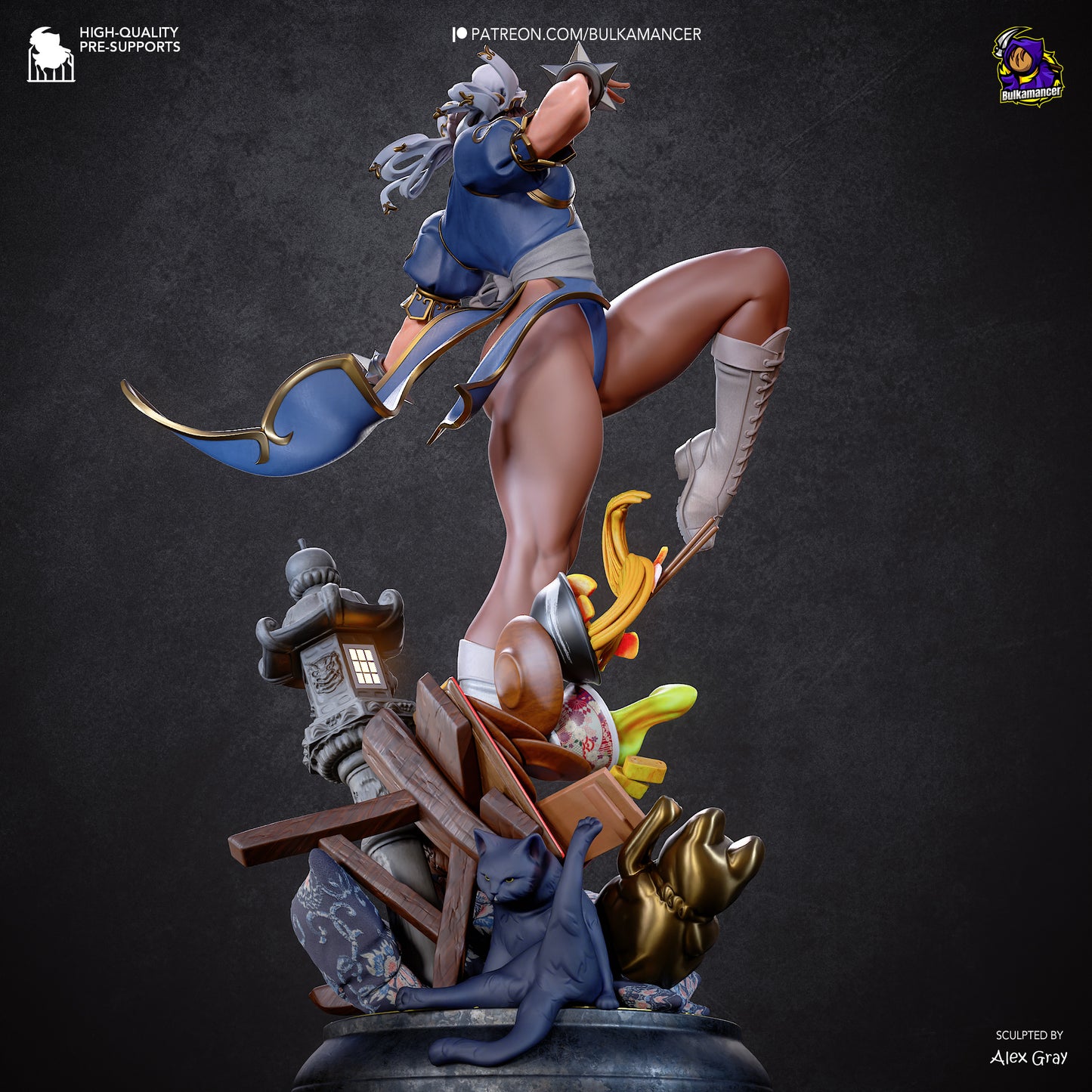 Chun-Li Statue 3D-Printed Kit