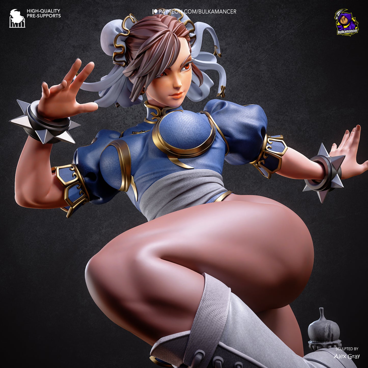 Chun-Li Statue 3D-Printed Kit