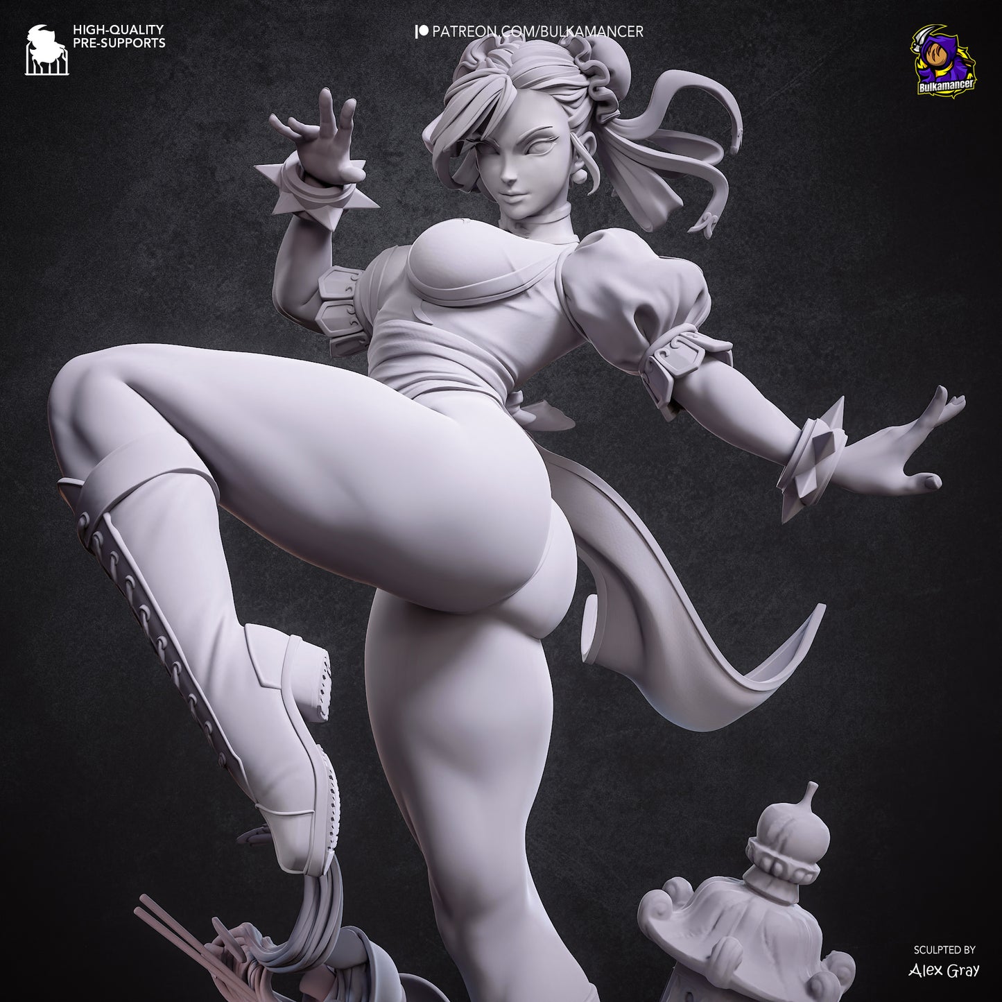 Chun-Li Statue 3D-Printed Kit