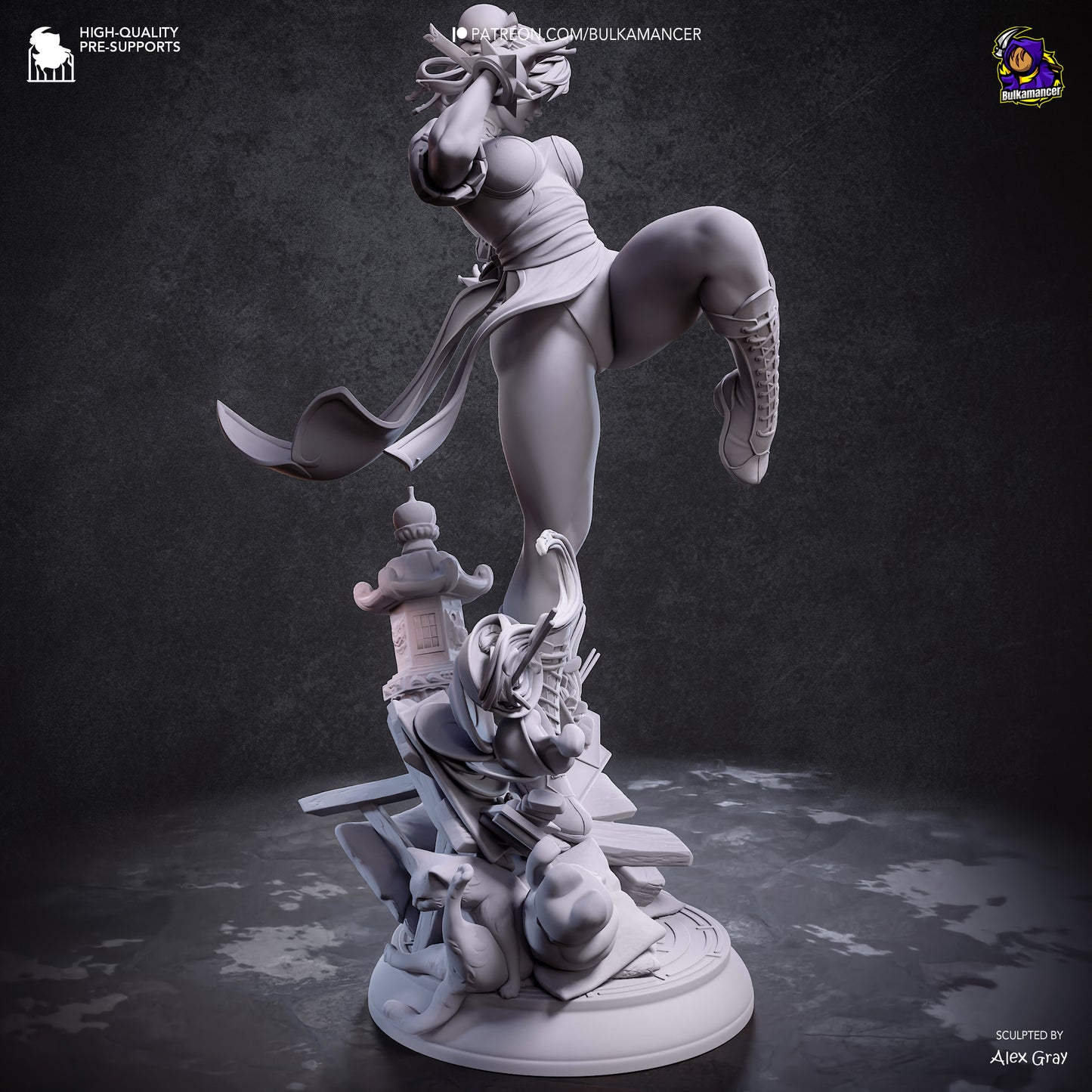 Chun-Li Statue 3D-Printed Kit