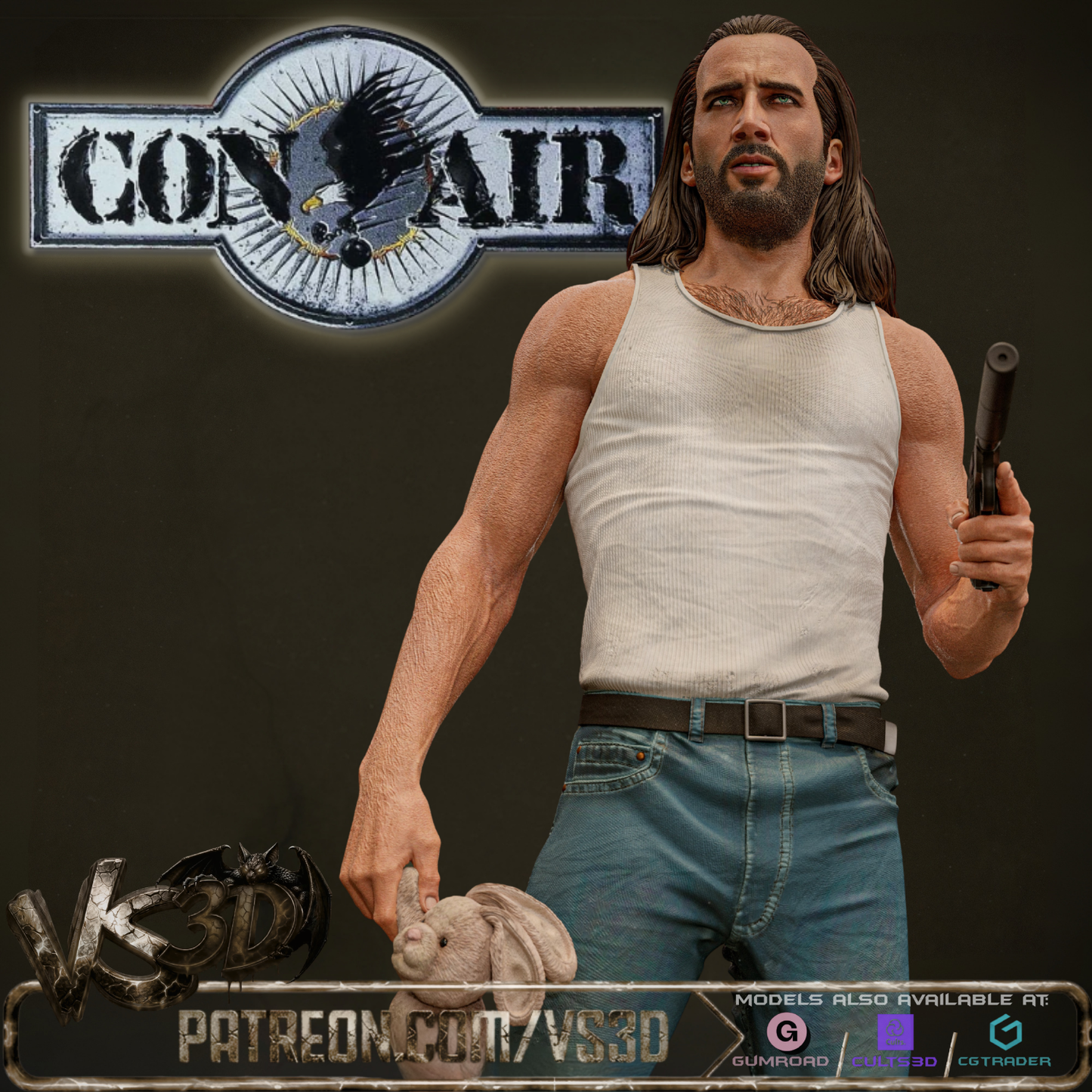 Cameron Poe Con-Air Statue 3D-Printed Kit