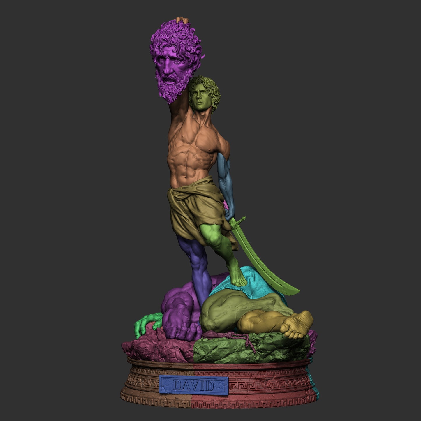 David Vs Goliath Statue 3D-Printed Kit