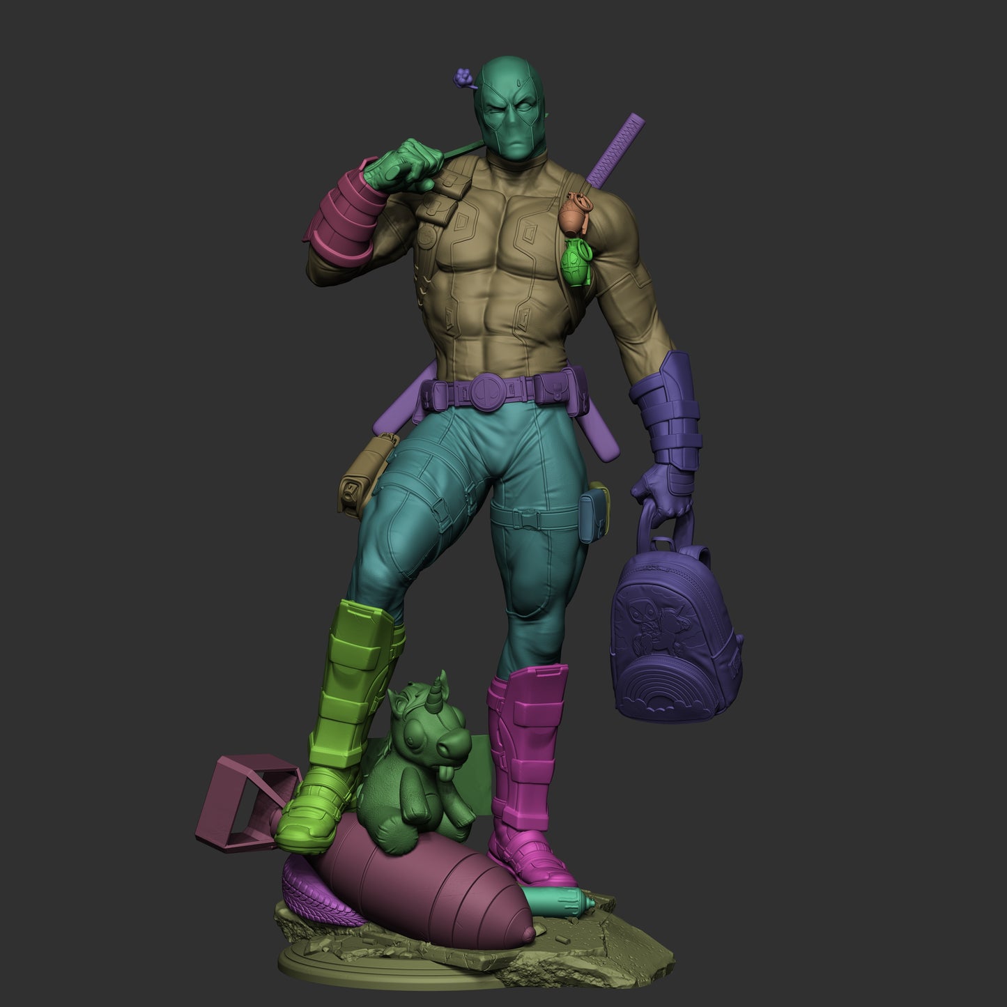 Deadpool Statue 3D-Printed Kit