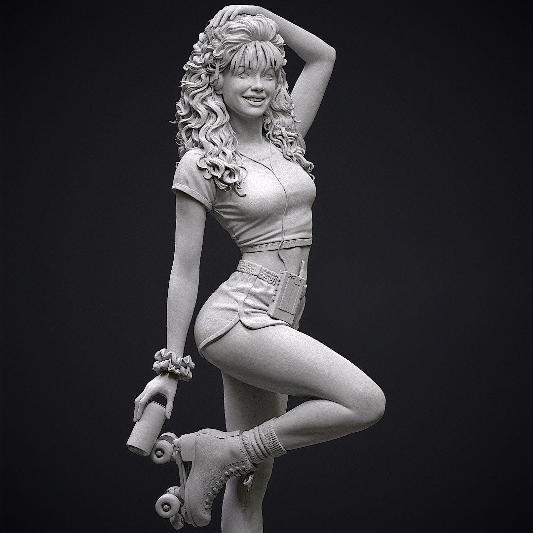 80's Roller Girl Statue 3D-Printed Kit
