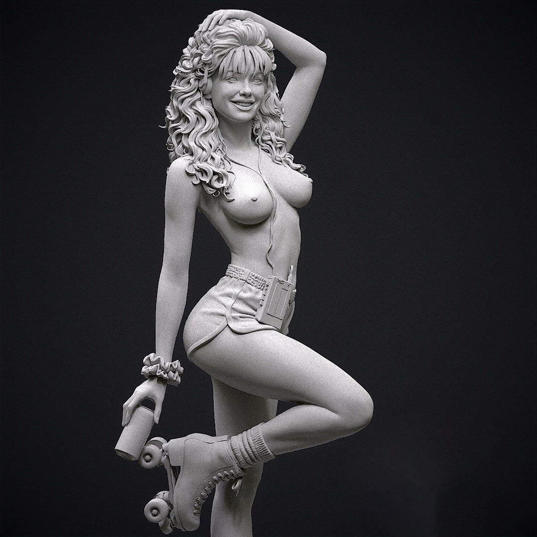 80's Roller Girl Statue 3D-Printed Kit