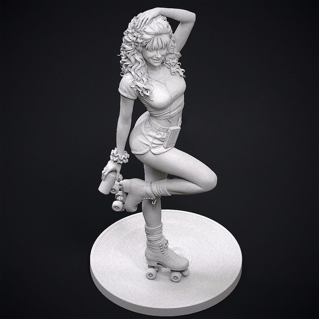80's Roller Girl Statue 3D-Printed Kit