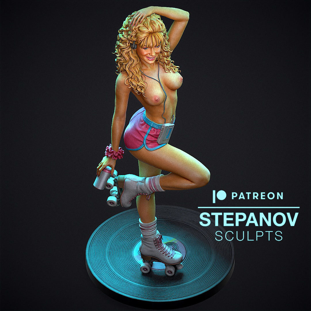 80's Roller Girl Statue 3D-Printed Kit