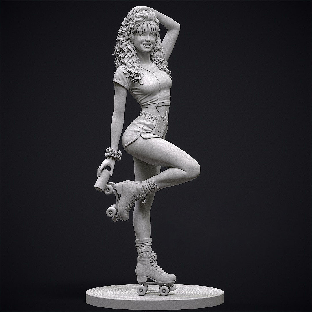 80's Roller Girl Statue 3D-Printed Kit