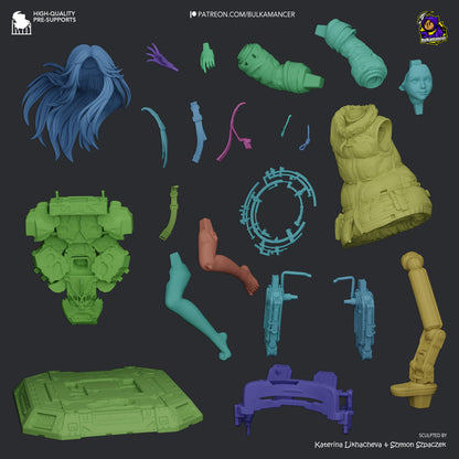 Diana (Pragmata) Statue 3D-Printed Kit
