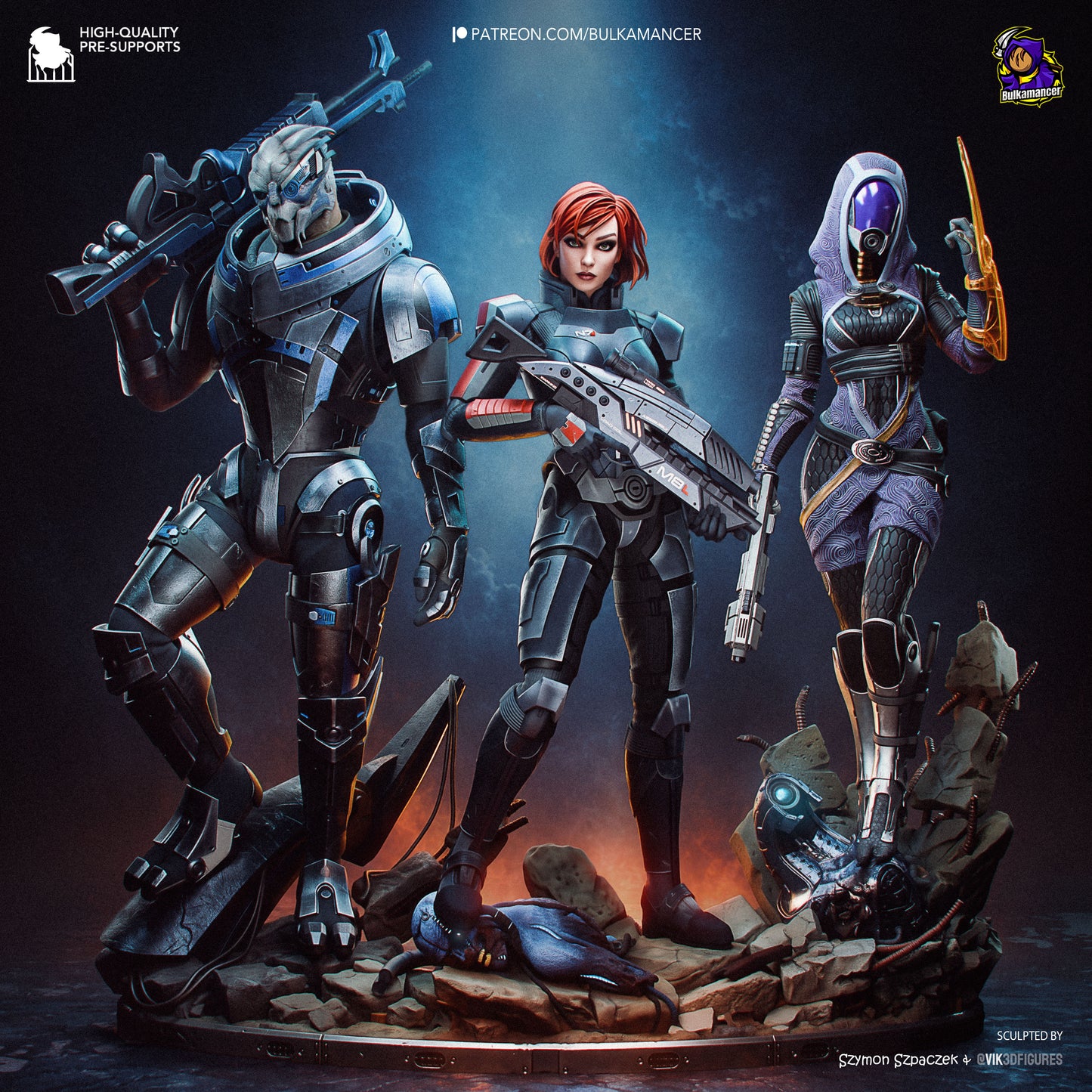 Mass Effect Diorama Statue 3D-Printed Kit