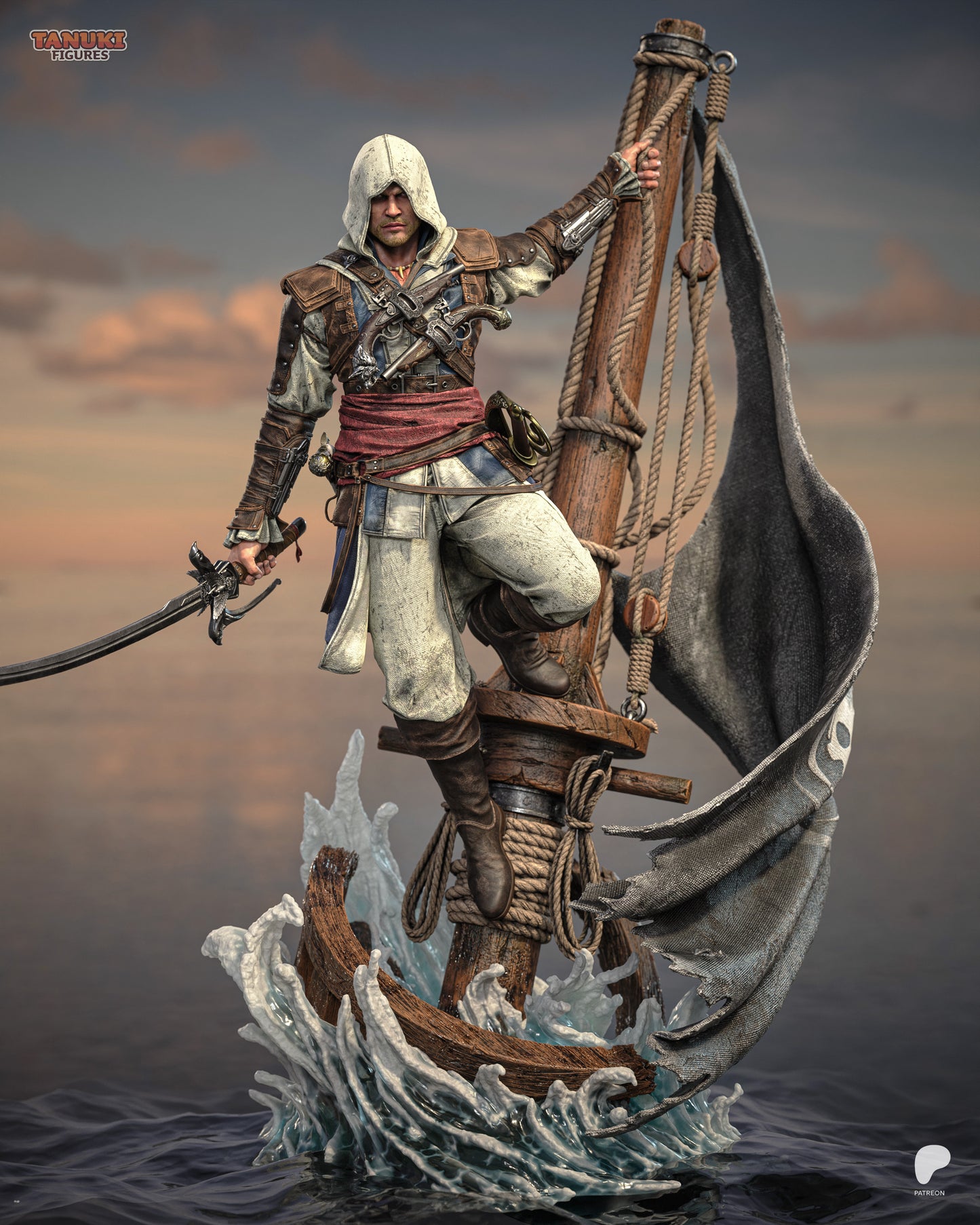 Edward Kenway Statue 3D-Printed Kit