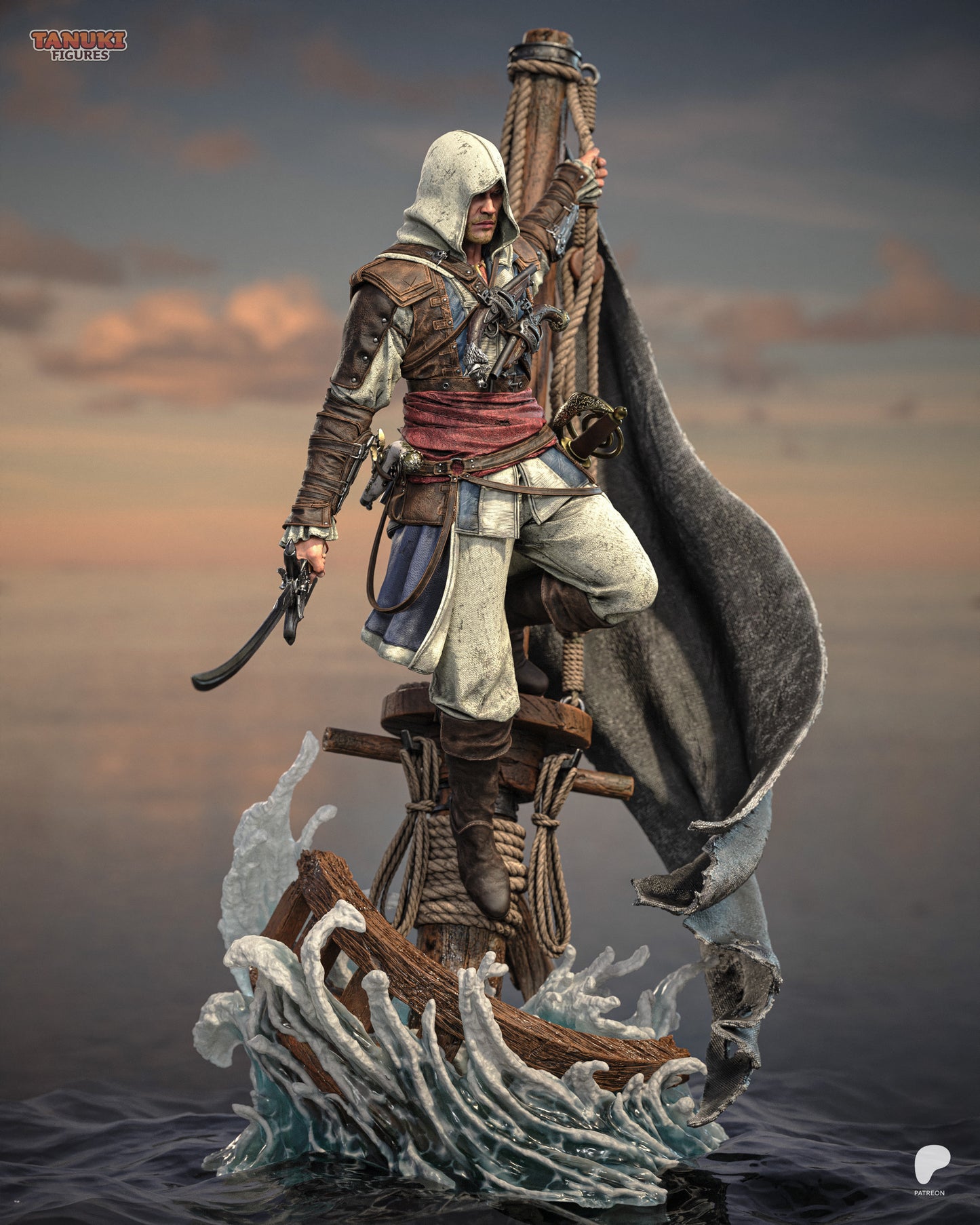 Edward Kenway Statue 3D-Printed Kit