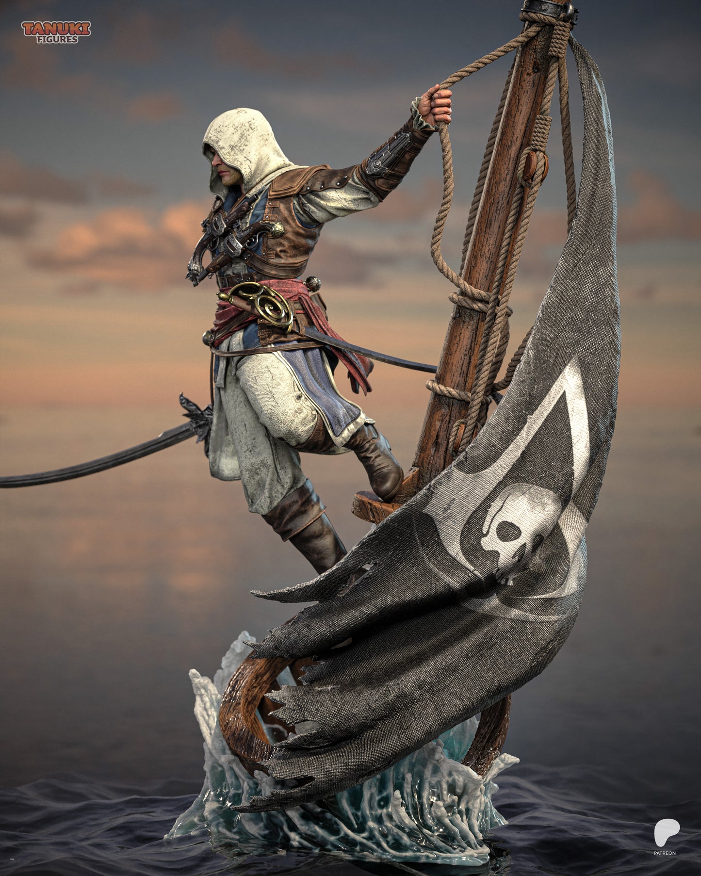 Edward Kenway Statue 3D-Printed Kit