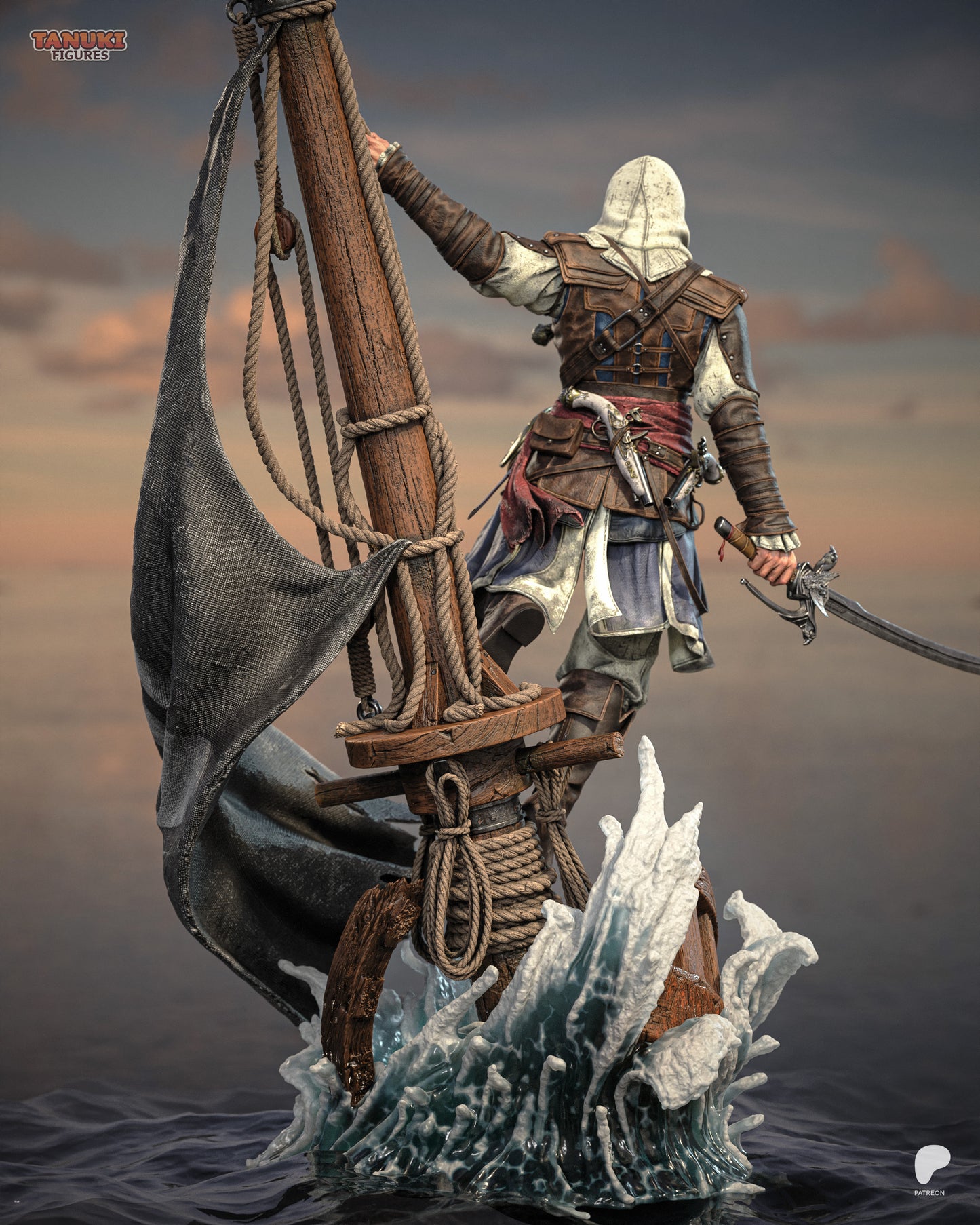Edward Kenway Statue 3D-Printed Kit