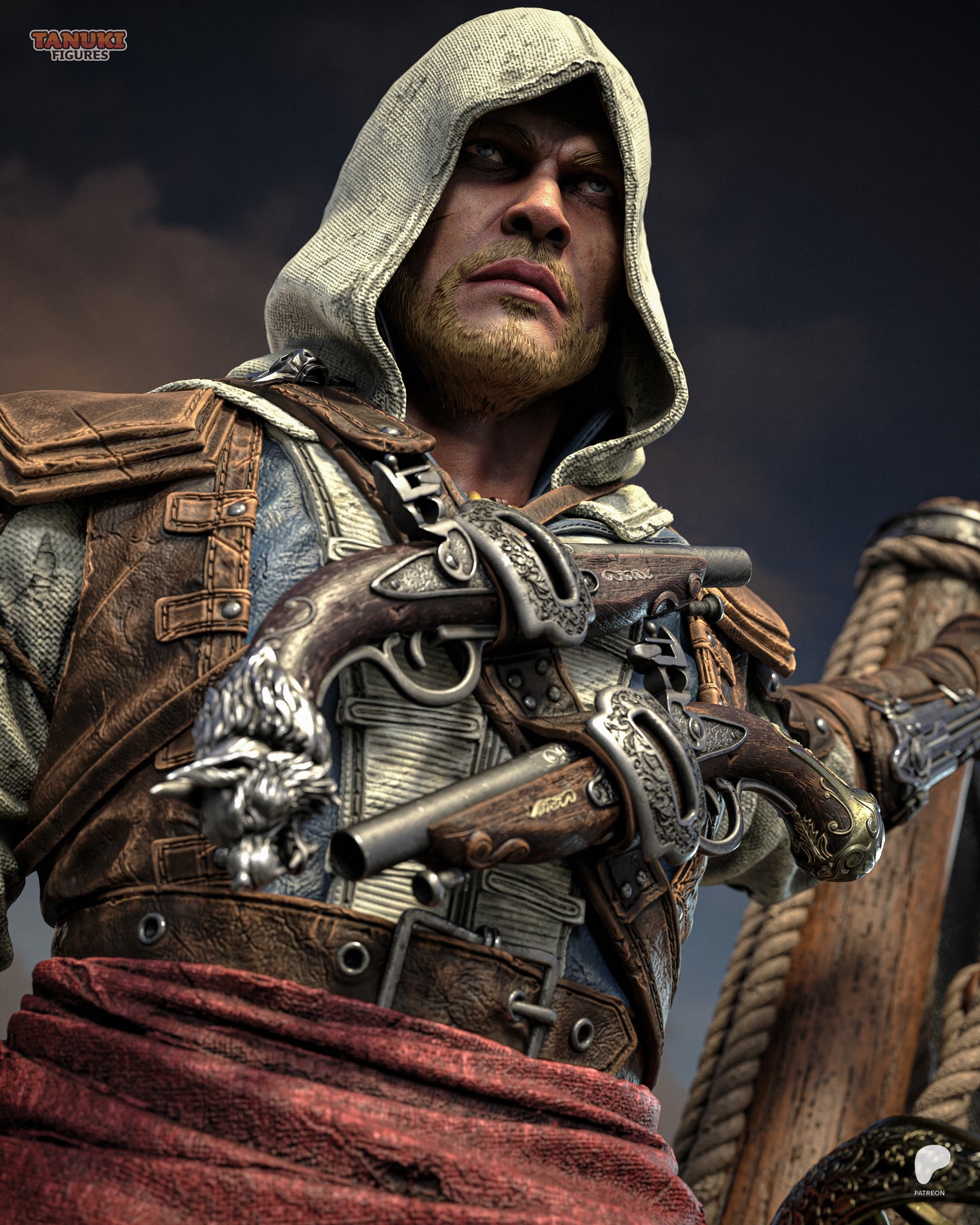 Edward Kenway Statue 3D-Printed Kit