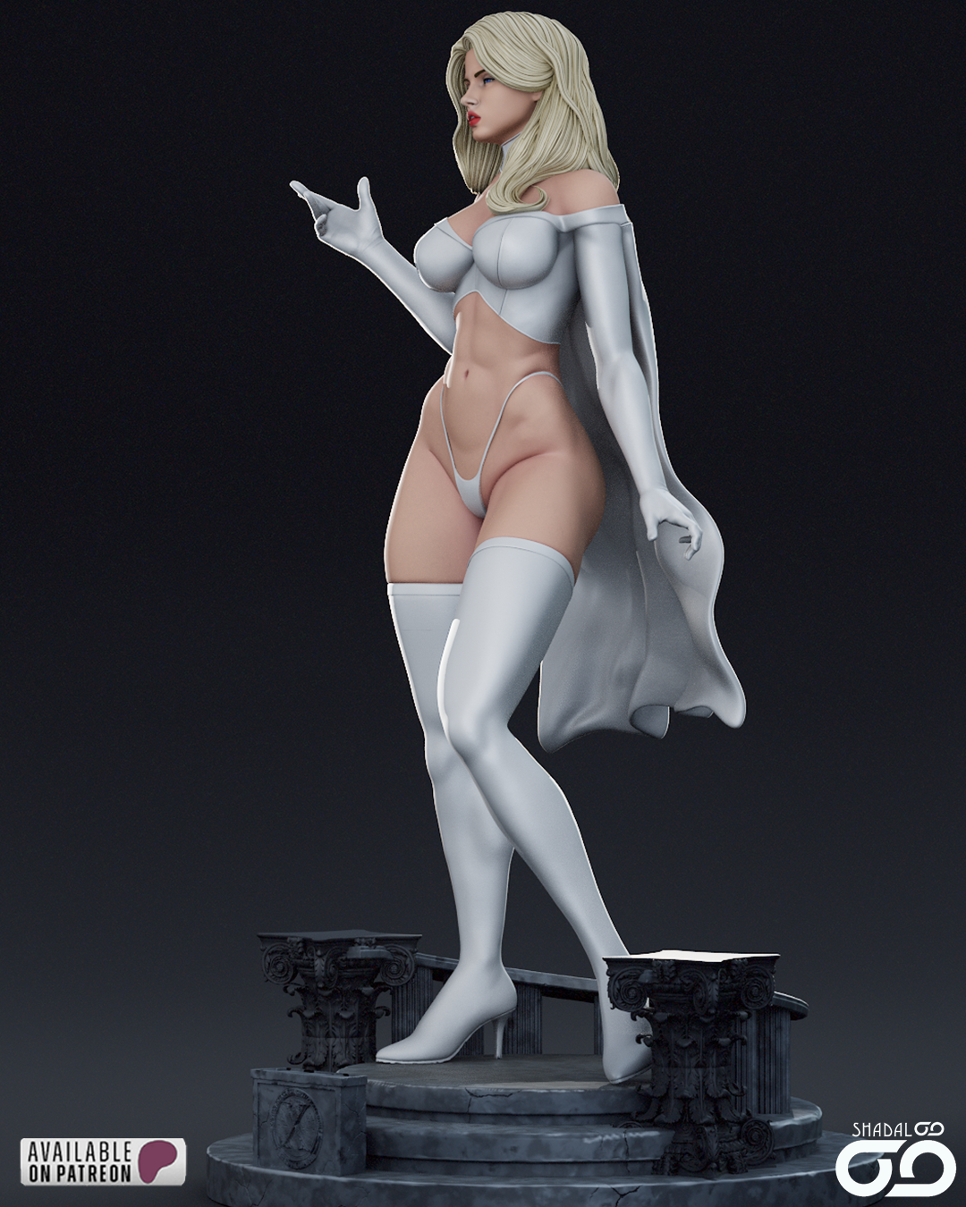 Emma Frost Statue 3D-Printed Kit