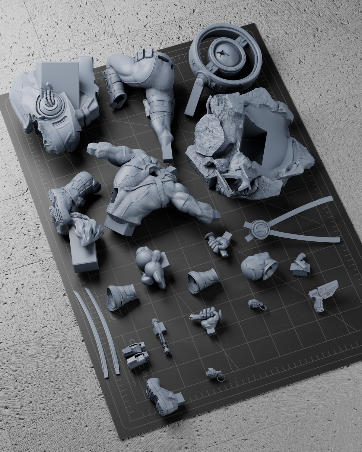 Deadpool Statue 3D-Printed Kit