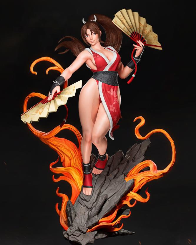 Mai Shiranui (Dress 1 Pose1) Statue 3D-Printed Kit