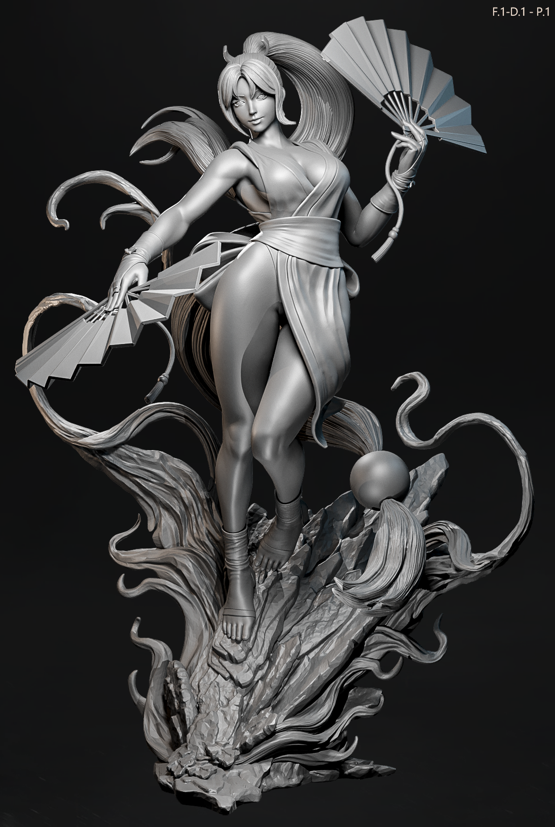 Mai Shiranui (Dress 1 Pose1) Statue 3D-Printed Kit