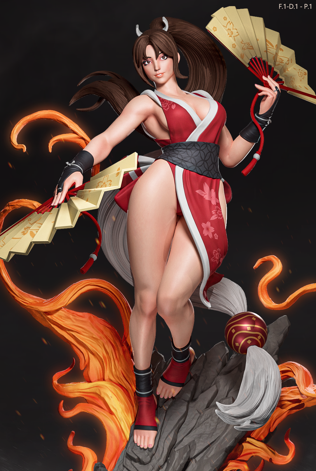Mai Shiranui (Dress 1 Pose1) Statue 3D-Printed Kit