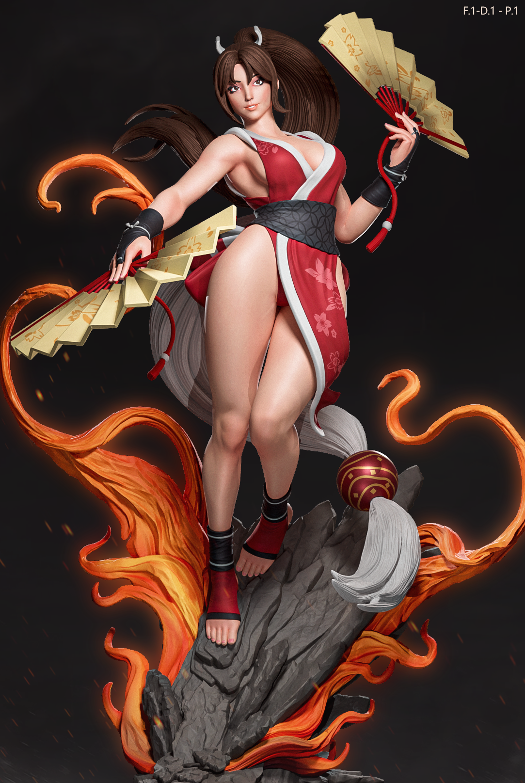 Mai Shiranui (Dress 1 Pose1) Statue 3D-Printed Kit