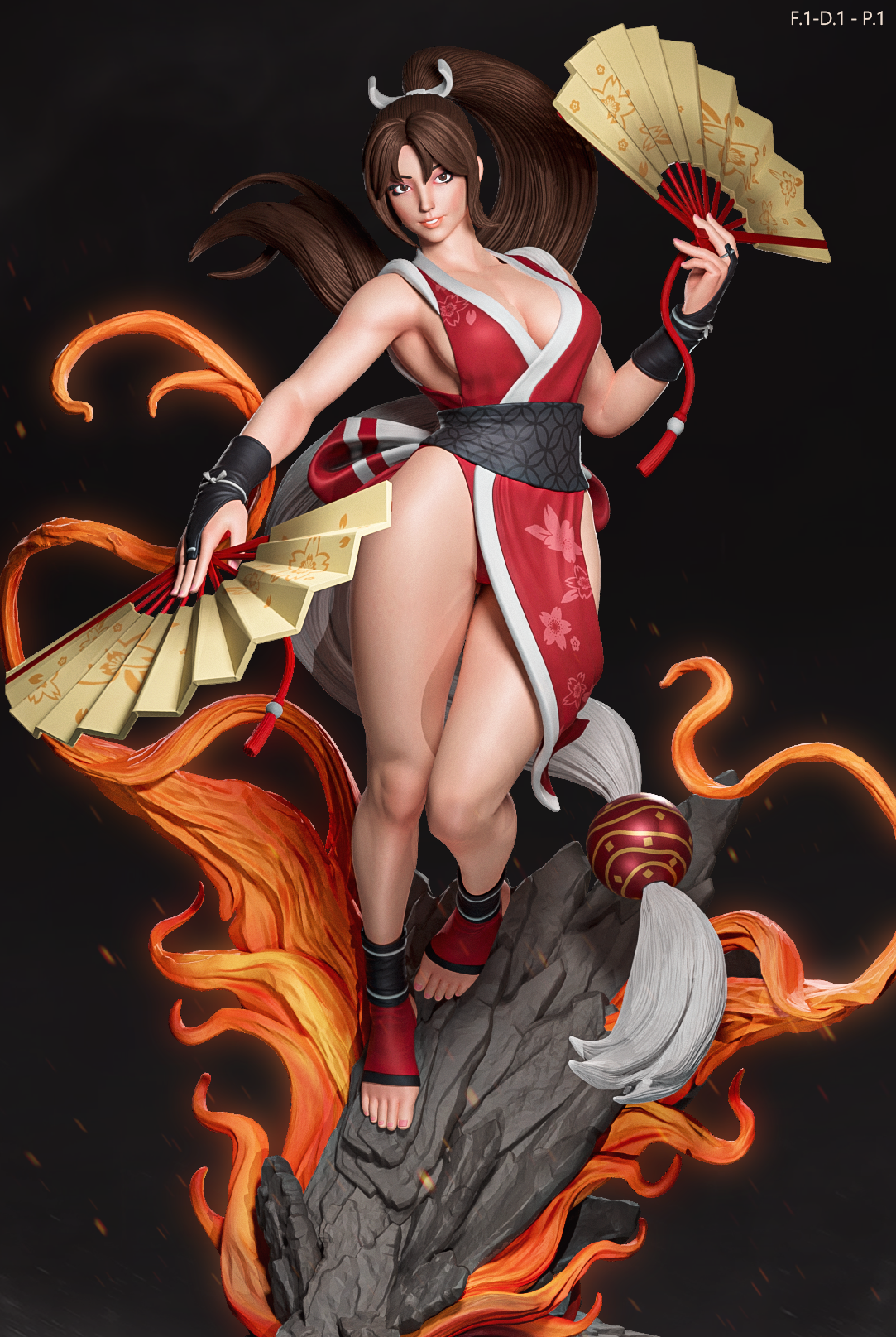 Mai Shiranui (Dress 1 Pose1) Statue 3D-Printed Kit