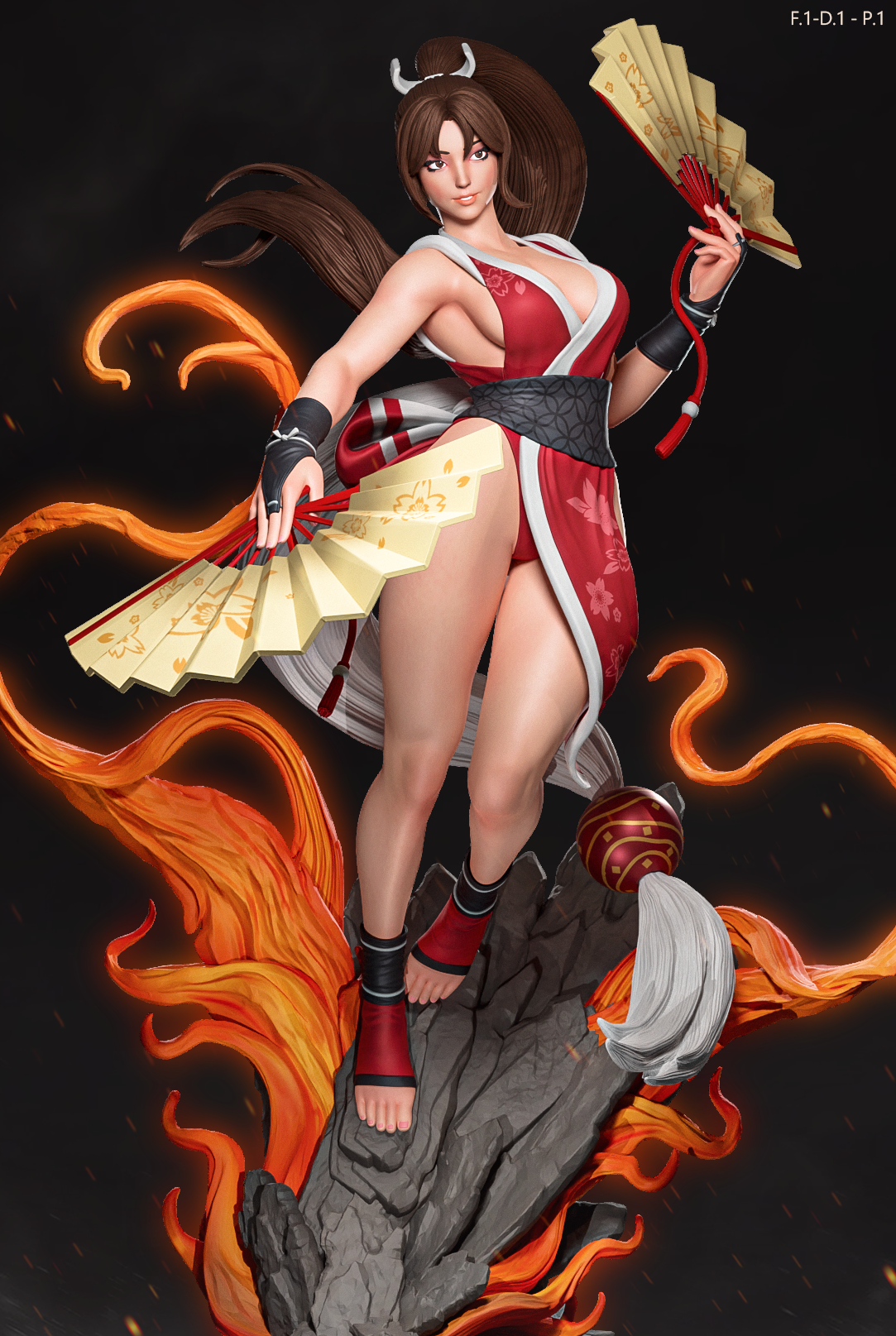 Mai Shiranui (Dress 1 Pose1) Statue 3D-Printed Kit