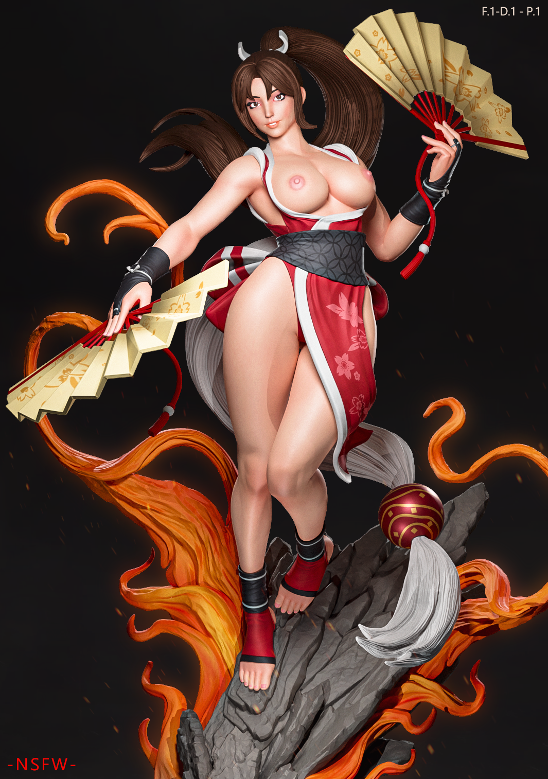 Mai Shiranui (Dress 1 Pose1) Statue 3D-Printed Kit