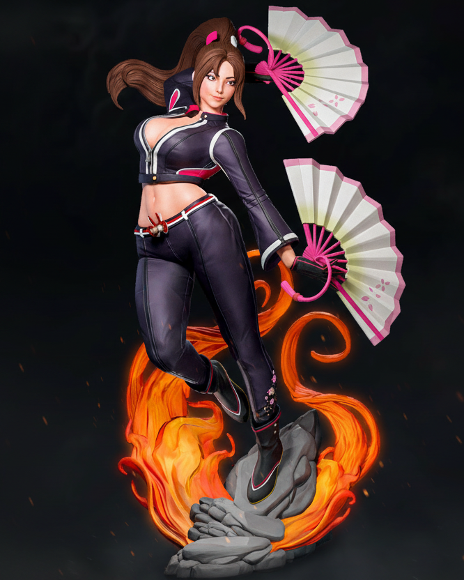 Mai Shiranui (Dress 2 Pose1) Statue 3D-Printed Kit