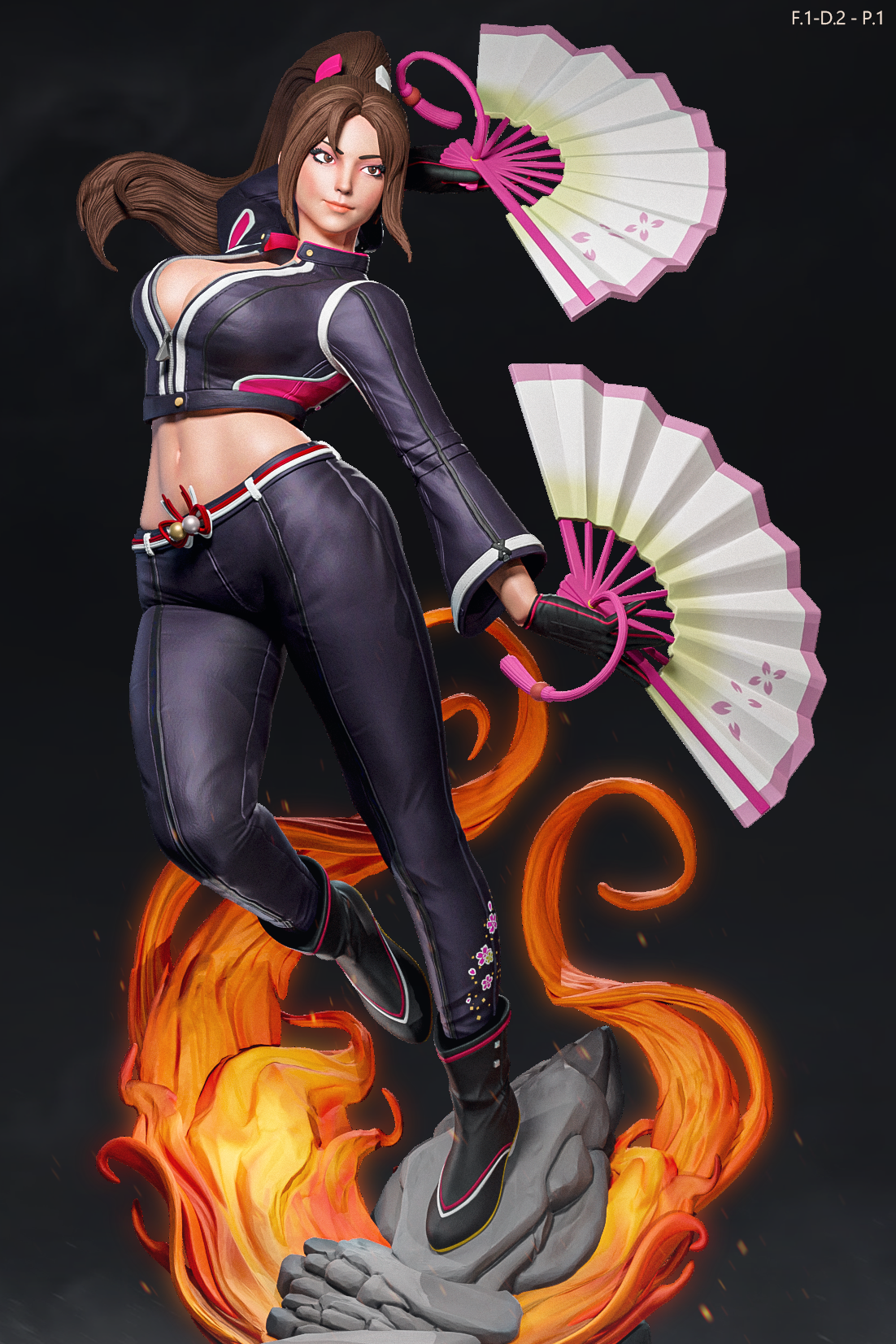 Mai Shiranui (Dress 2 Pose1) Statue 3D-Printed Kit