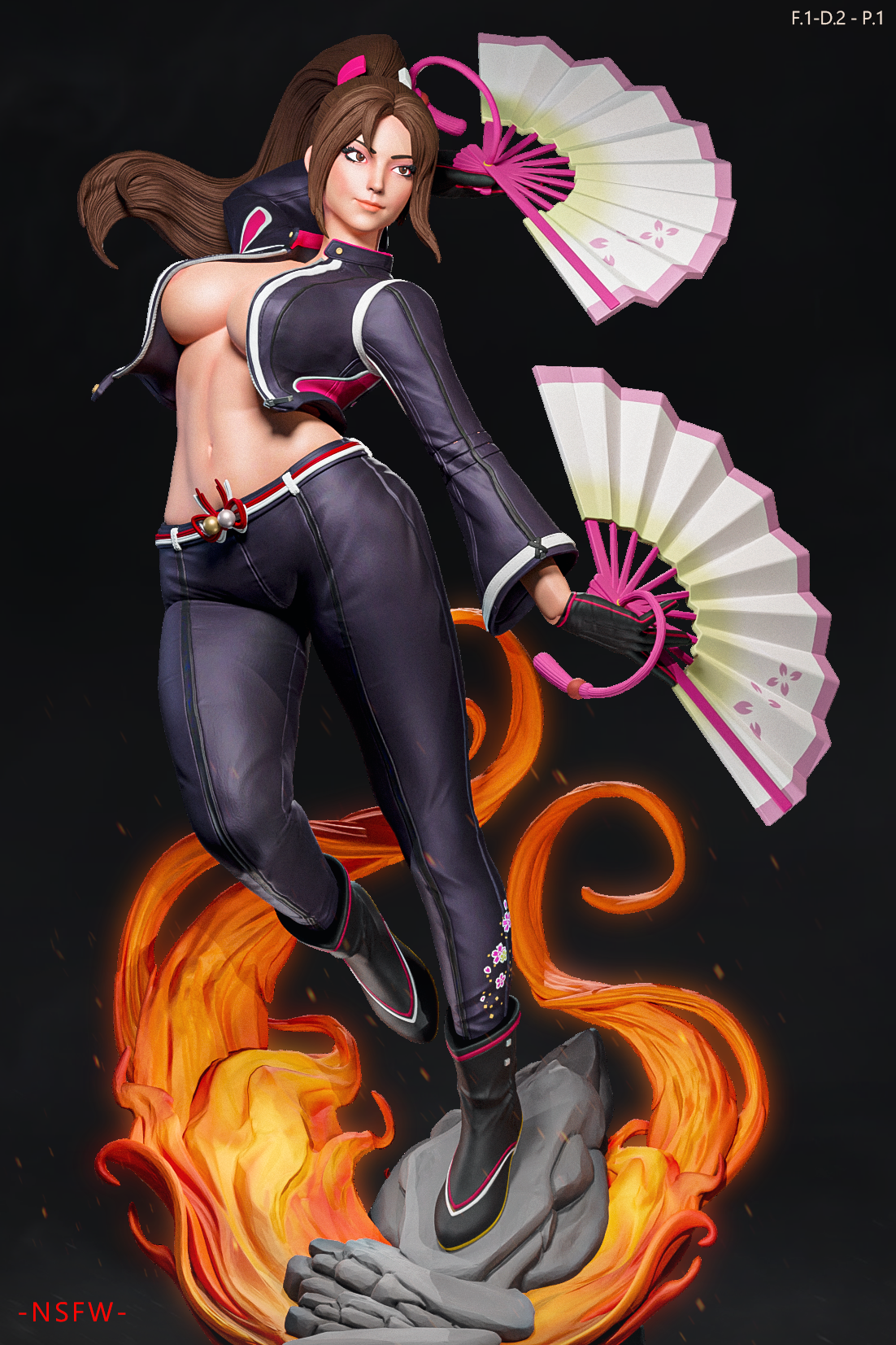 Mai Shiranui (Dress 2 Pose1) Statue 3D-Printed Kit