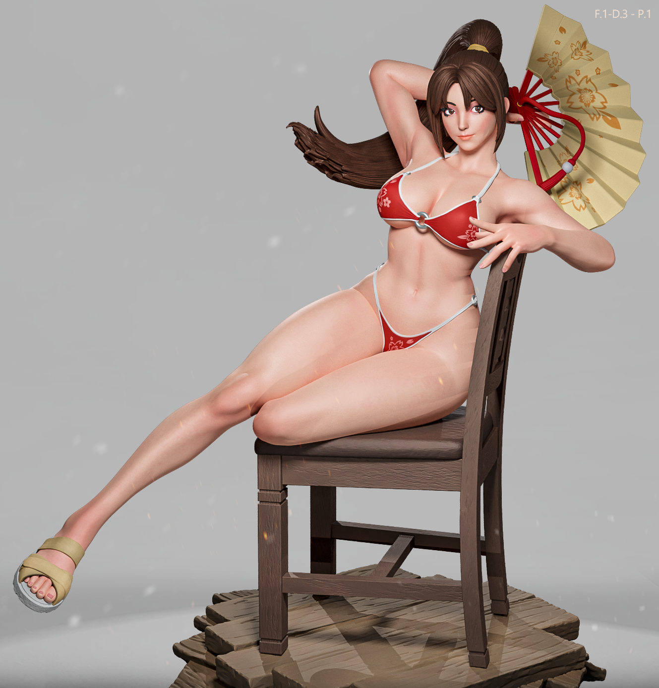 Mai Shiranui (Dress 3 Pose1) Statue 3D-Printed Kit