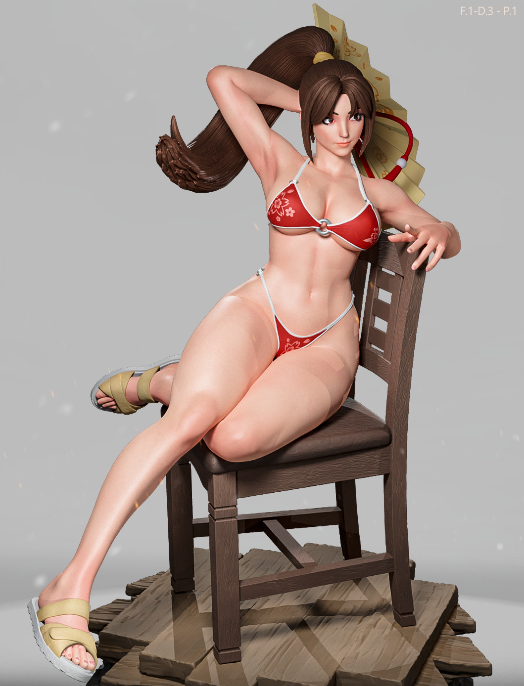 Mai Shiranui (Dress 3 Pose1) Statue 3D-Printed Kit