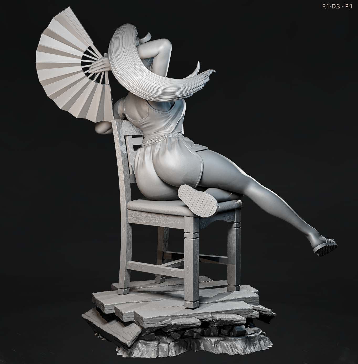 Mai Shiranui (Dress 3 Pose1) Statue 3D-Printed Kit