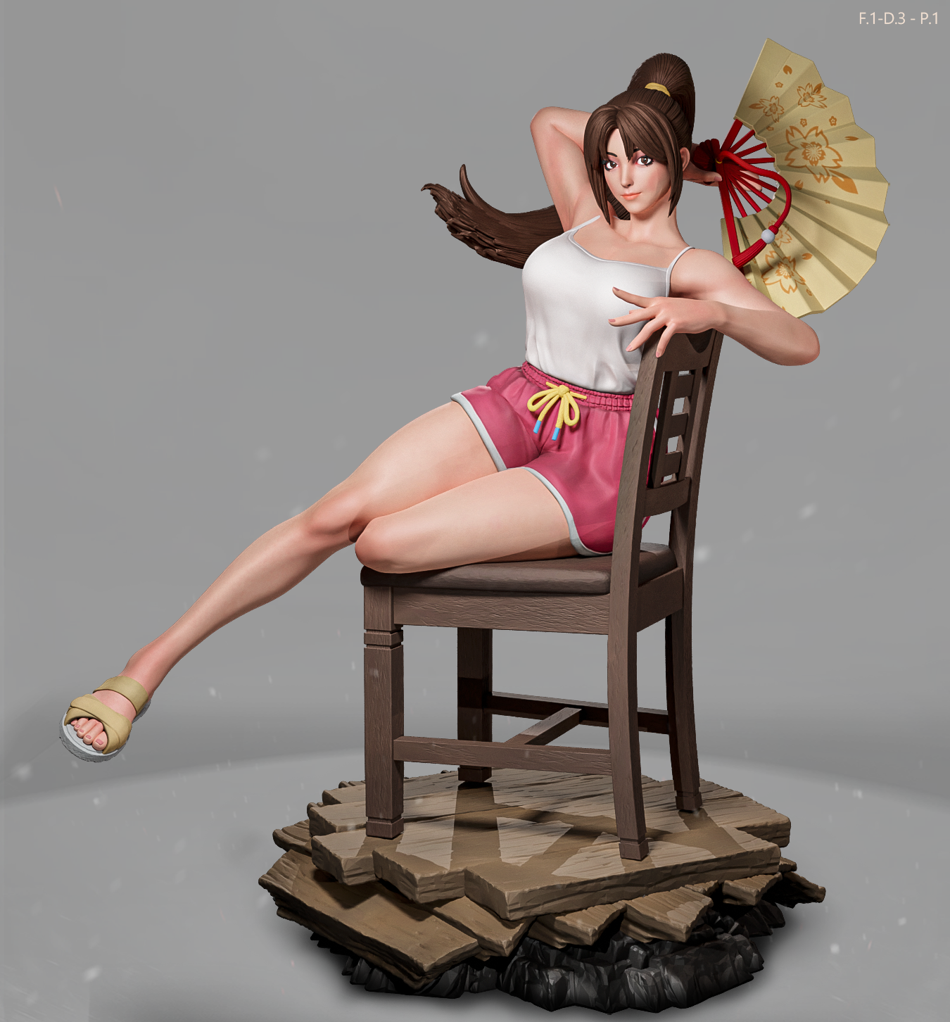 Mai Shiranui (Dress 3 Pose1) Statue 3D-Printed Kit