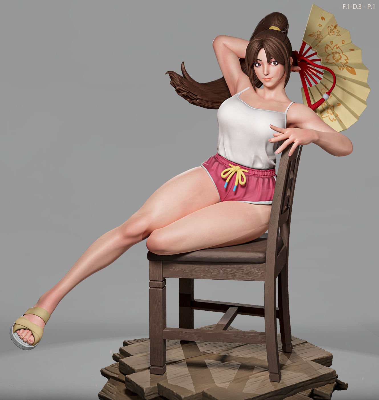 Mai Shiranui (Dress 3 Pose1) Statue 3D-Printed Kit