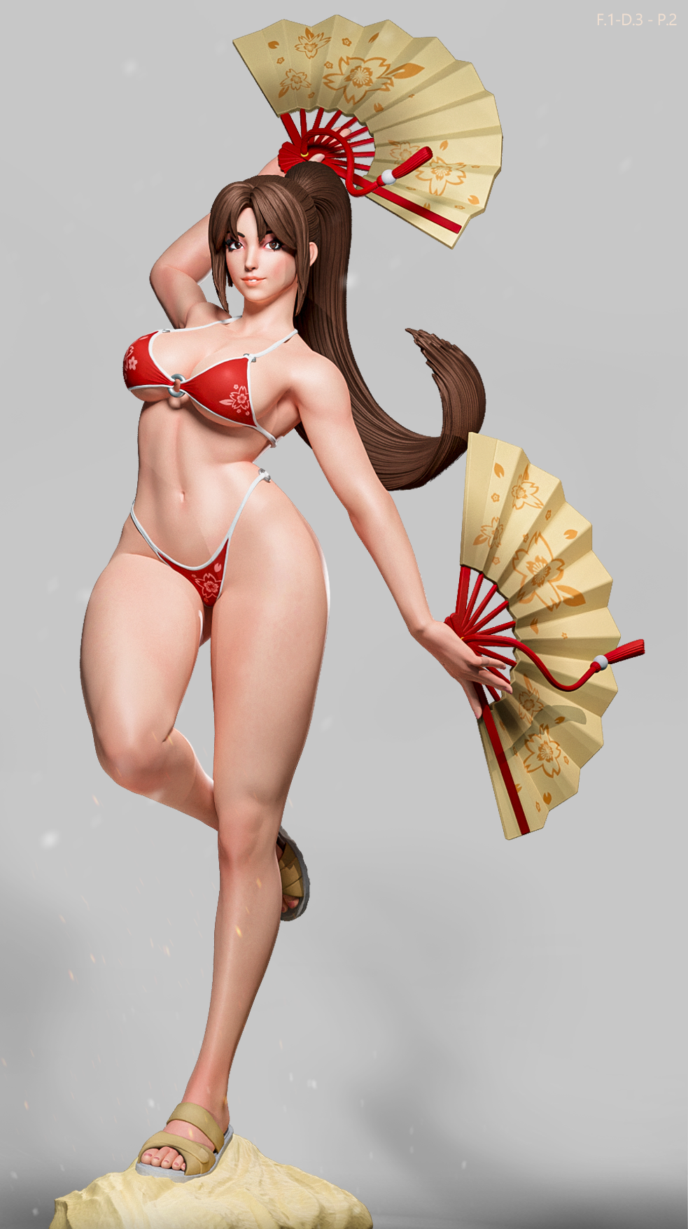 Mai Shiranui (Dress 3 Pose 2) Statue 3D-Printed Kit