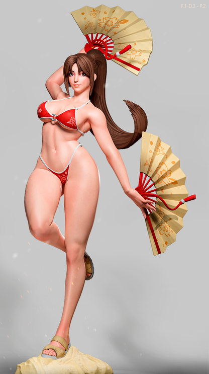 Mai Shiranui (Dress 3 Pose 2) Statue 3D-Printed Kit